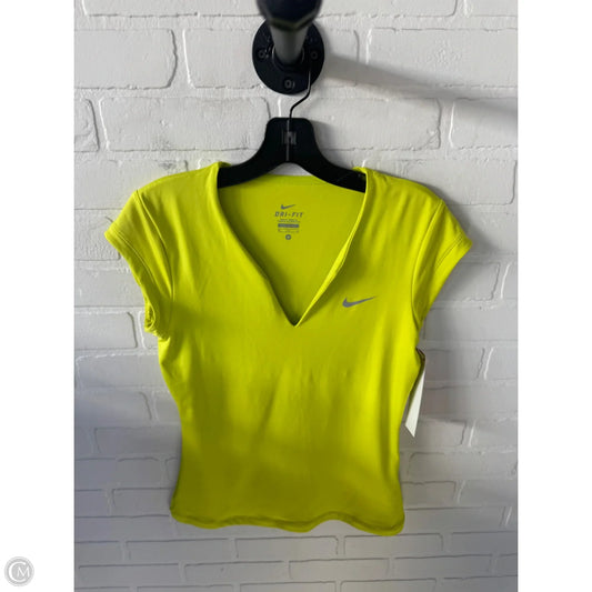 Athletic Top Short Sleeve By Nike In Yellow, Size: M