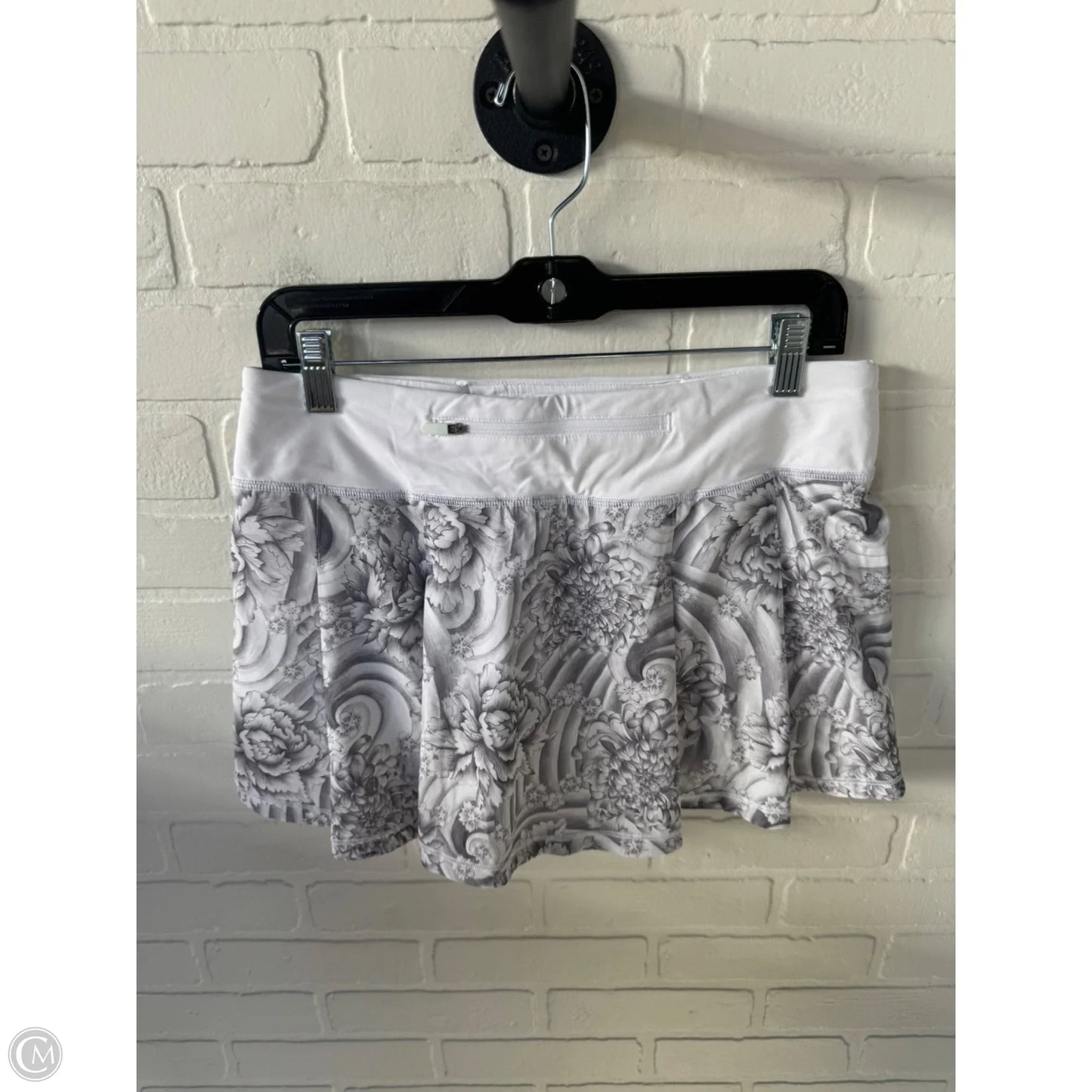 Athletic Skort By Lululemon In Grey & White, Size: 8