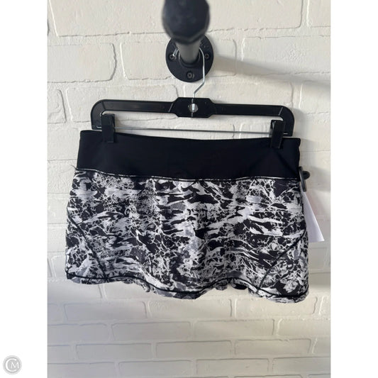 Athletic Skort By Lululemon In Black & Grey, Size: 8