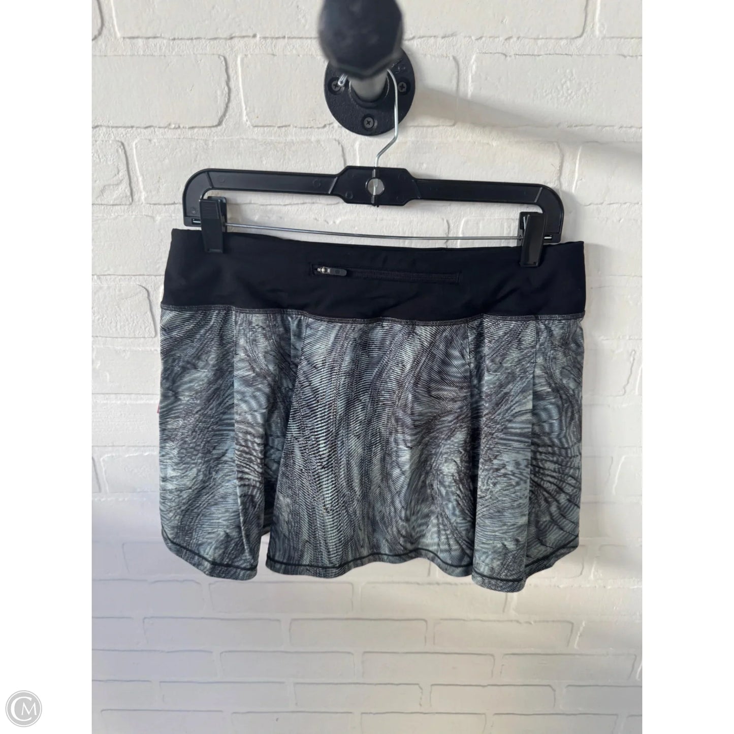 Athletic Skort By Lululemon In Black & Green, Size: 8