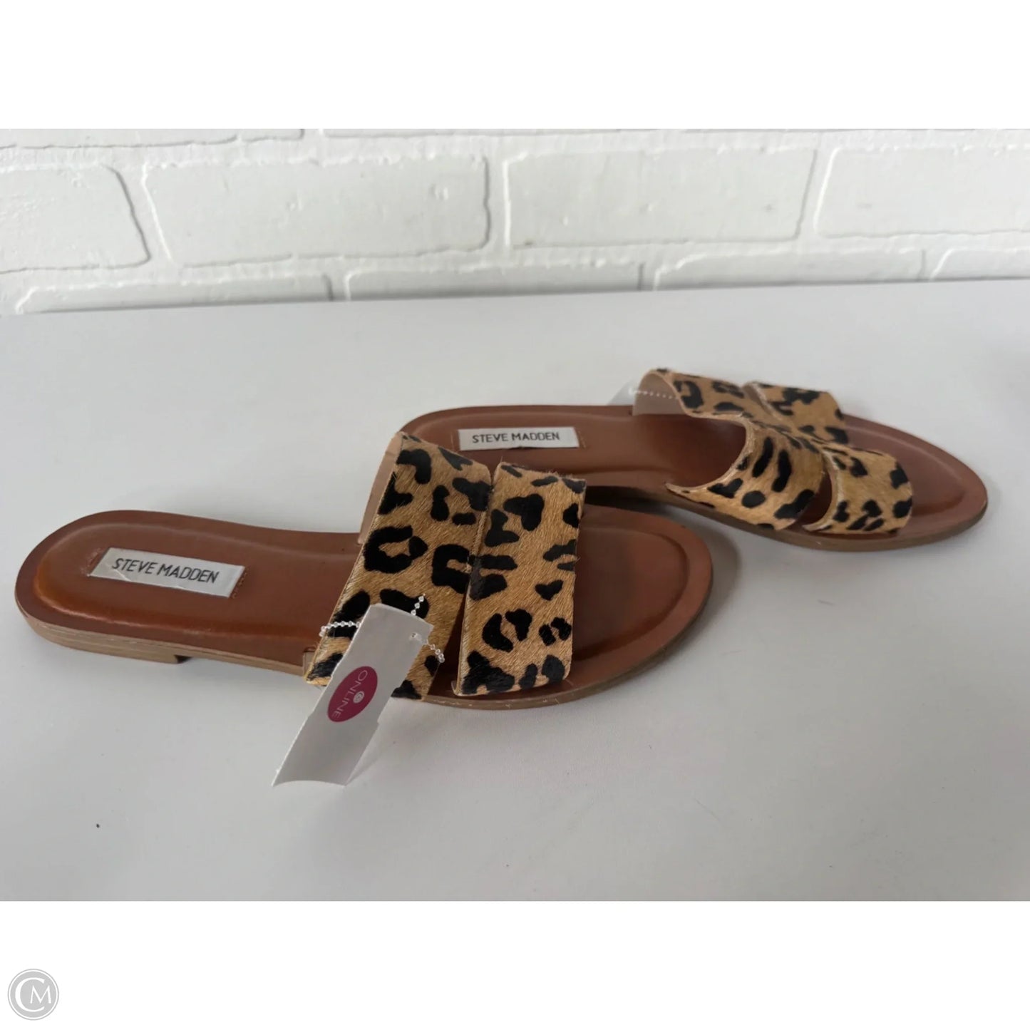 Sandals Flats By Steve Madden In Animal Print, Size: 9.5