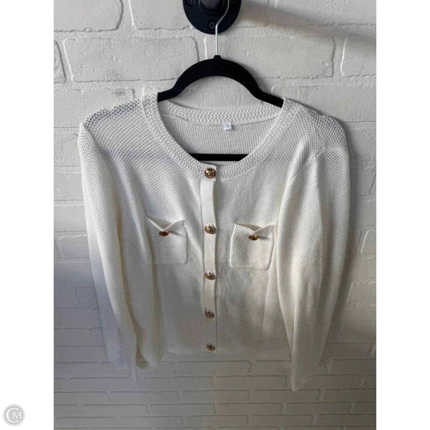 Sweater Cardigan By Cme In White, Size: S