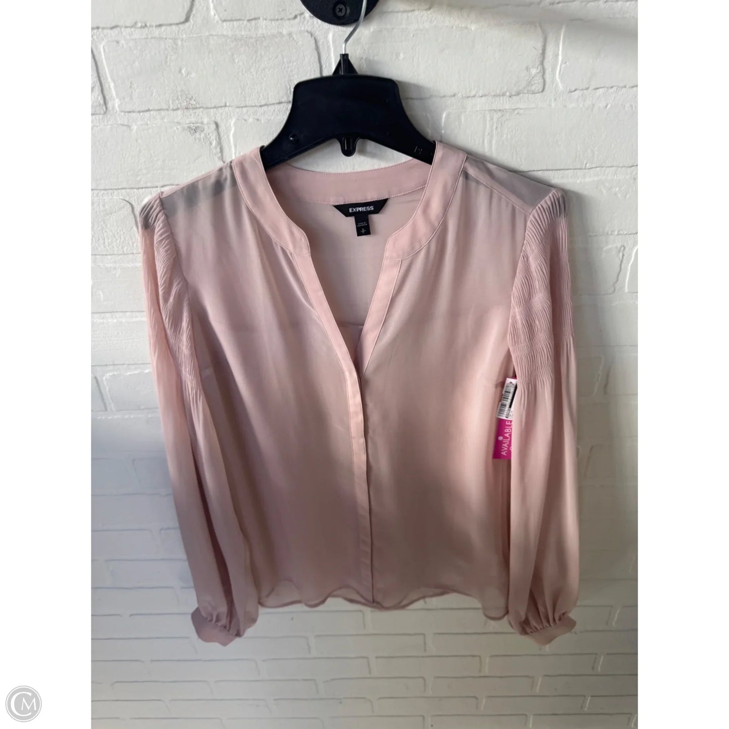 Top Long Sleeve By Express In Pink, Size: S