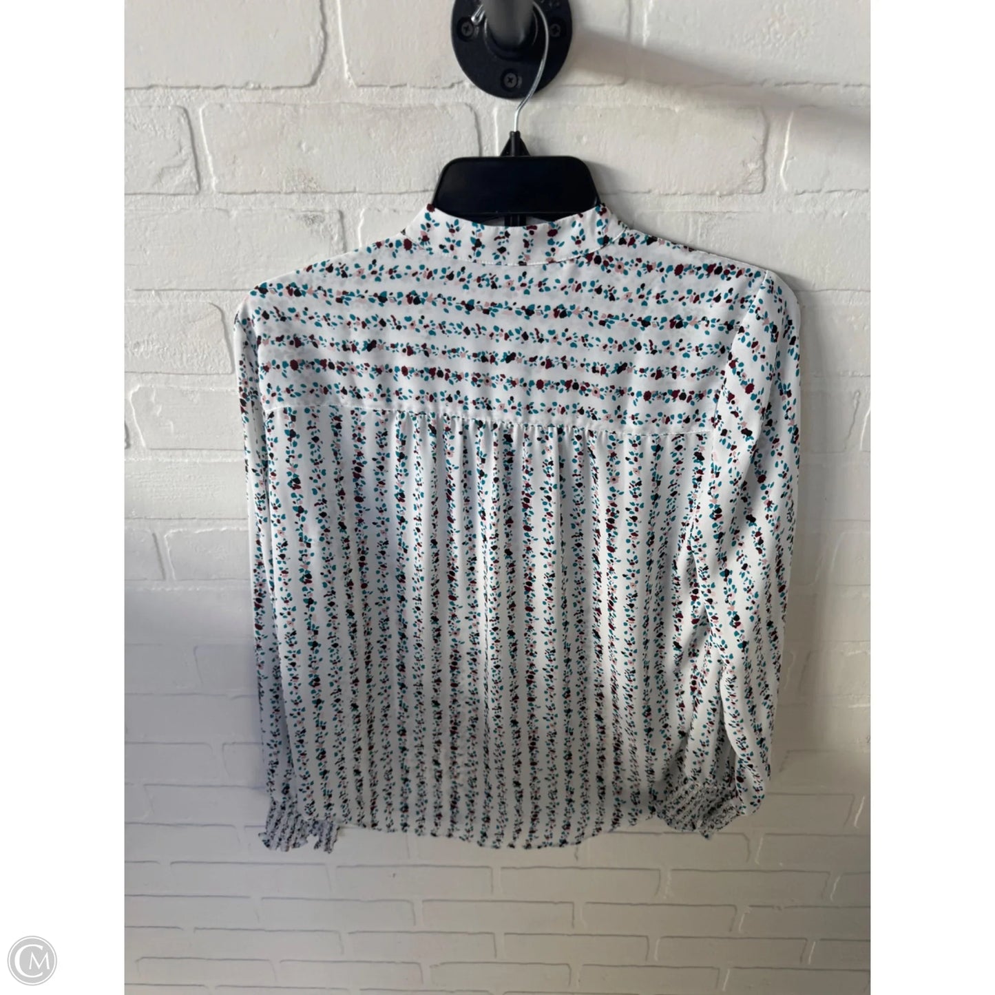 Top Long Sleeve By Loft In Blue & White, Size: Xs