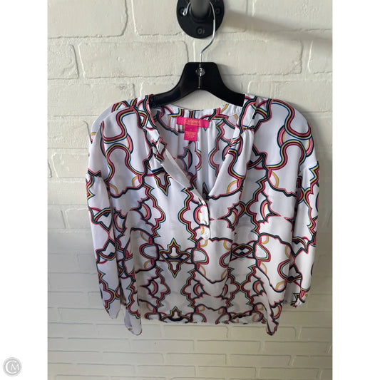 Top 3/4 Sleeve By Catherine Malandrino In Pink & White, Size: S