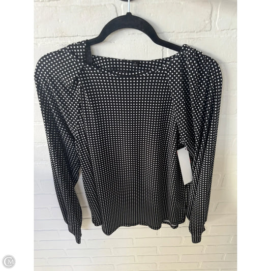 Top Long Sleeve By Banana Republic In Black & White, Size: S