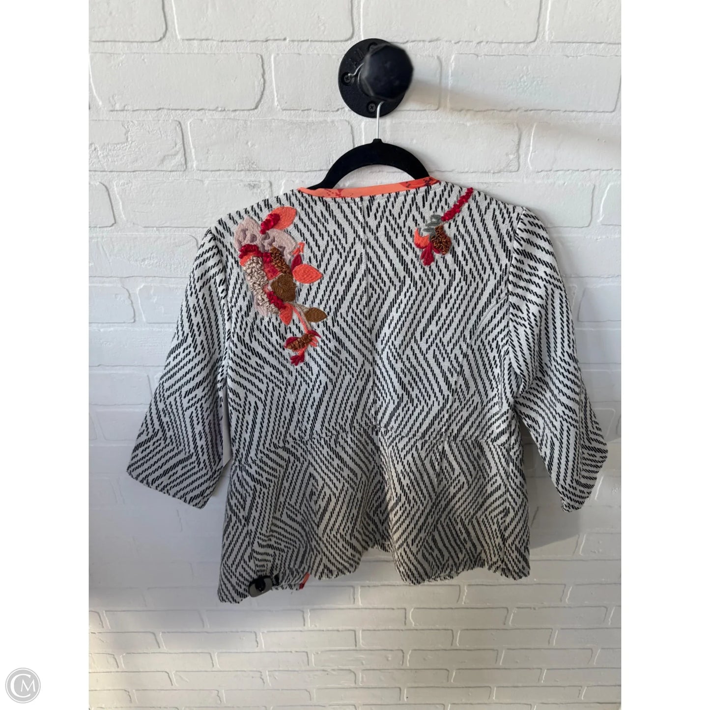 Blazer By Chicos In Black & Grey, Size: S