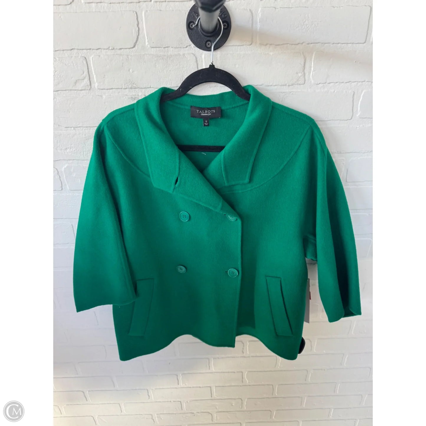 Coat Wool By Talbots In Green, Size: L
