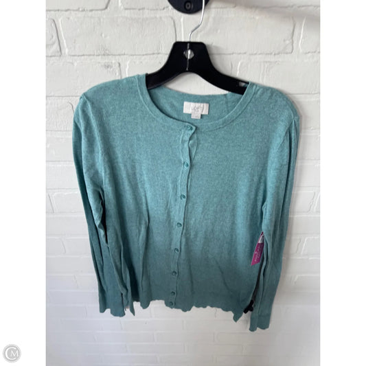 Sweater Cardigan By Loft In Blue, Size: L