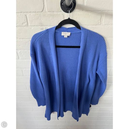 Sweater Cardigan By Loft In Blue, Size: L