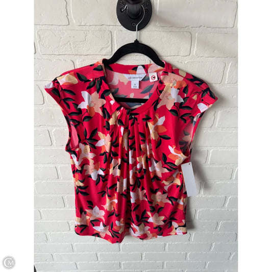 Top Short Sleeve By Liz Claiborne In Pink & Yellow, Size: M
