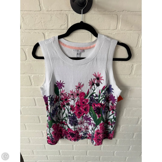 Vest Sweater By Isaac Mizrahi Live Qvc In Pink & White, Size: M