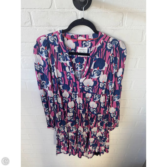 Dress Casual Short By Anthropologie In Blue & Pink, Size: Xs