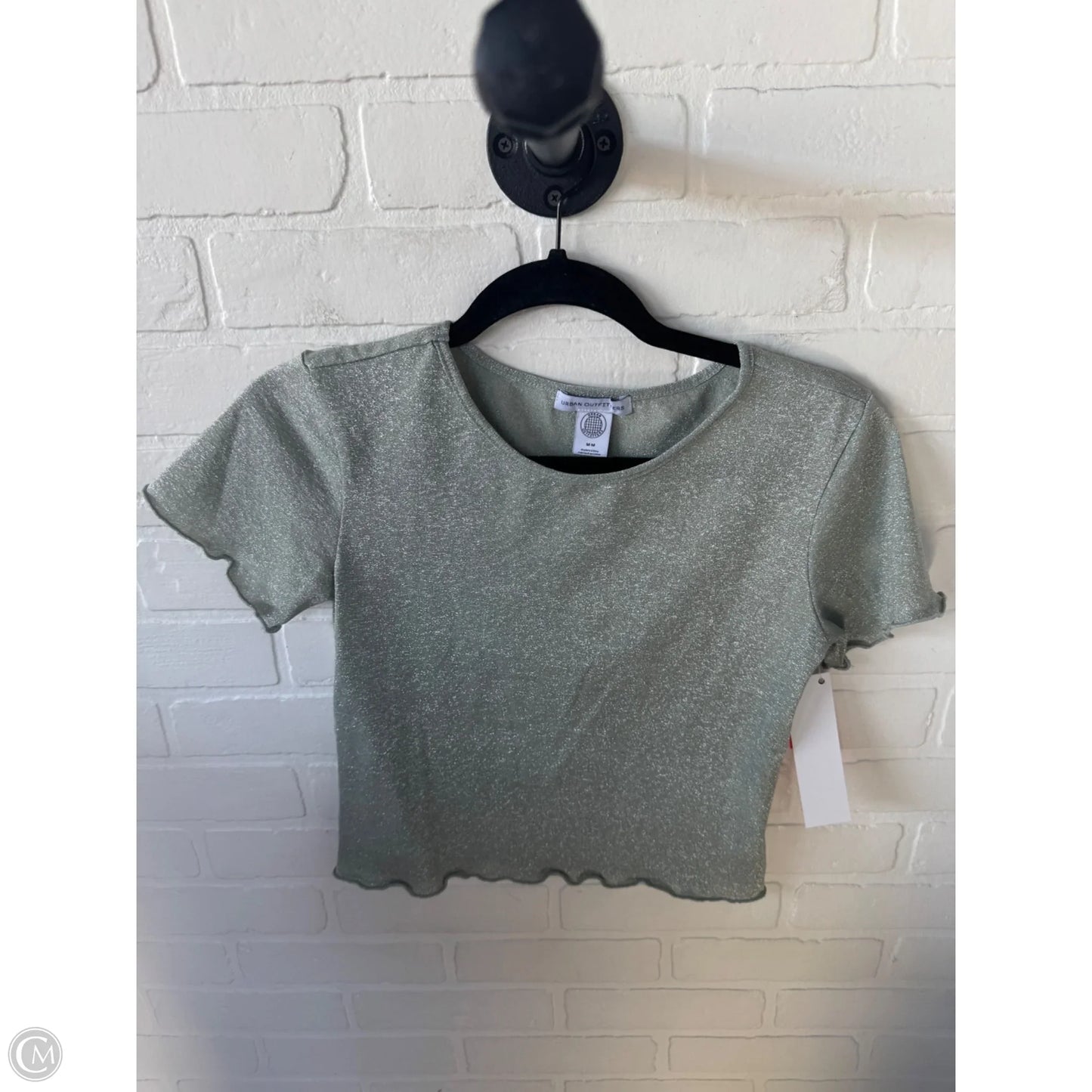 Top Short Sleeve By Urban Outfitters In Silver, Size: M