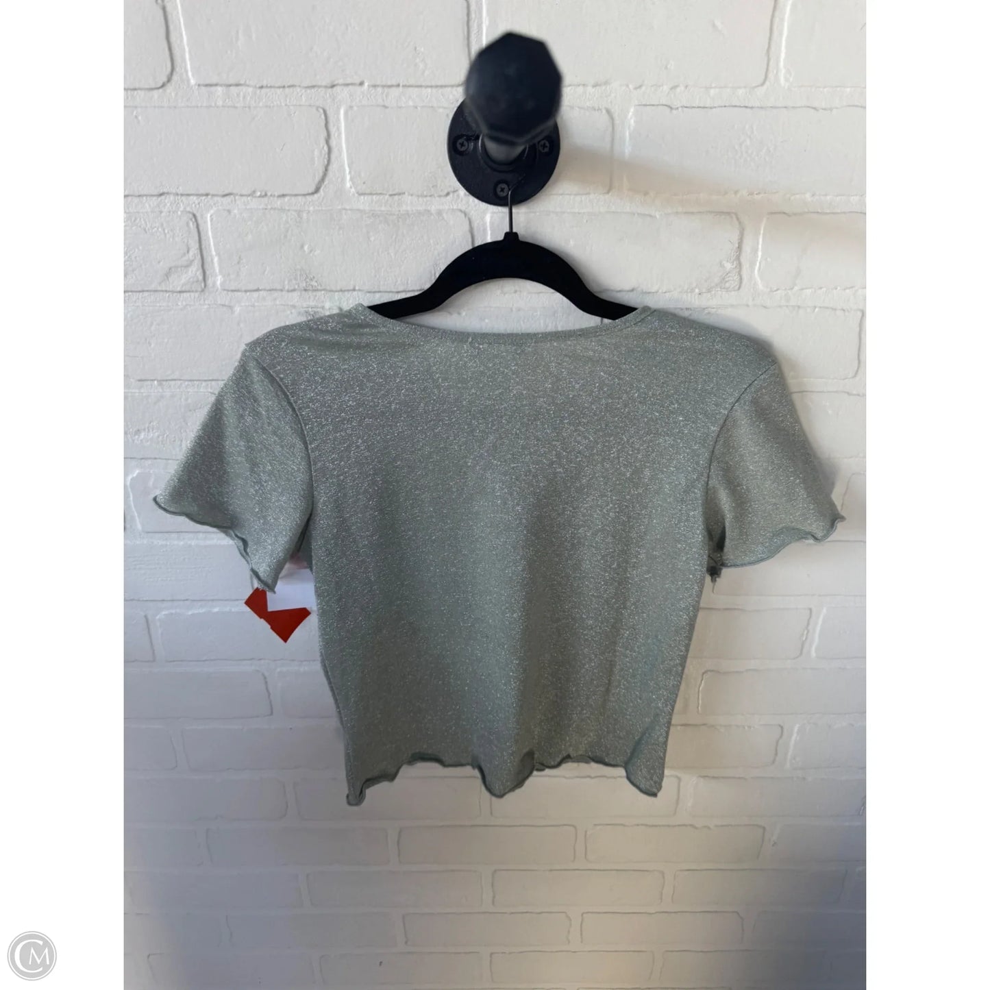 Top Short Sleeve By Urban Outfitters In Silver, Size: M