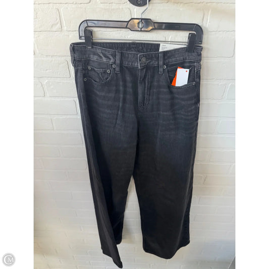 Jeans Wide Leg By American Eagle In Black Denim, Size: 4l