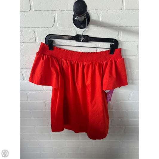 Top Short Sleeve By Marled In Orange, Size: M