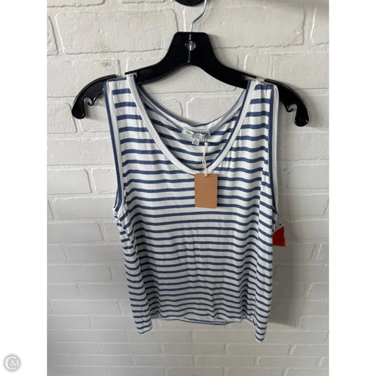 Top Sleeveless Basic By Green Envelope In Blue & White, Size: M