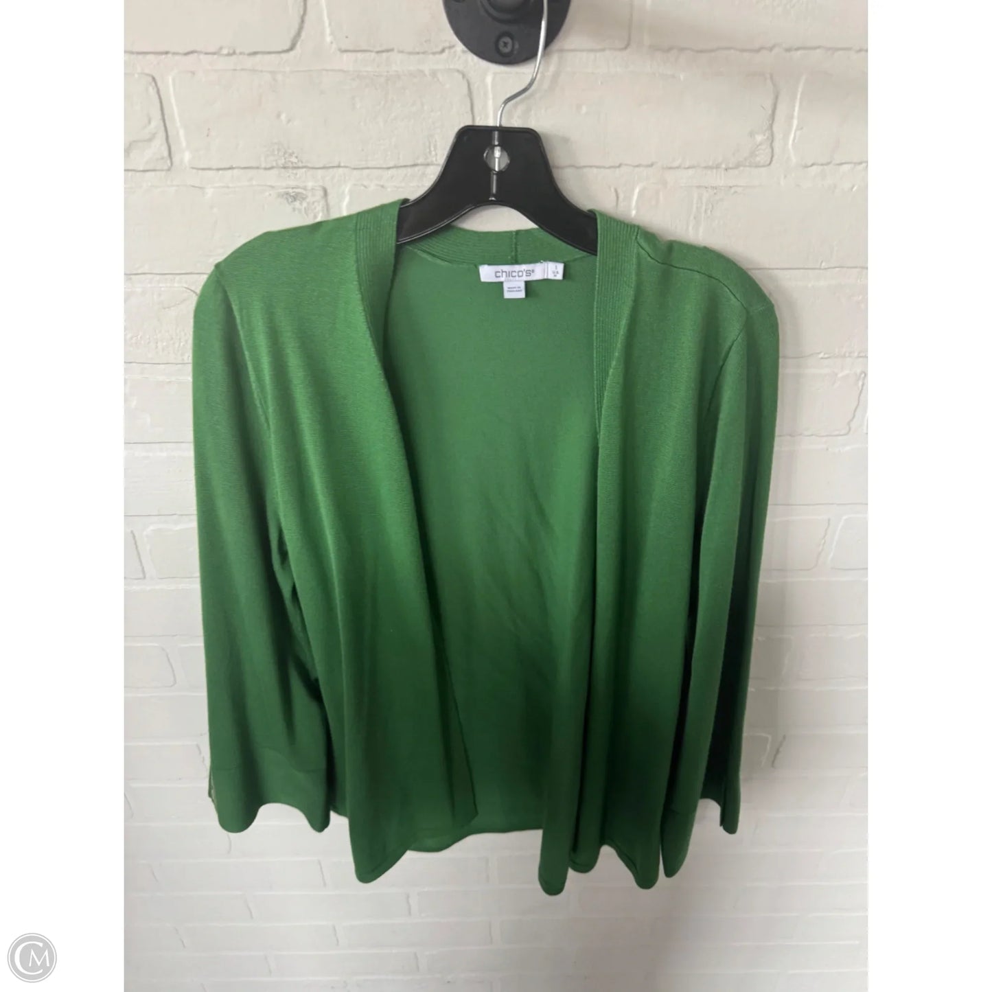 Sweater Cardigan By Chicos In Green, Size: M