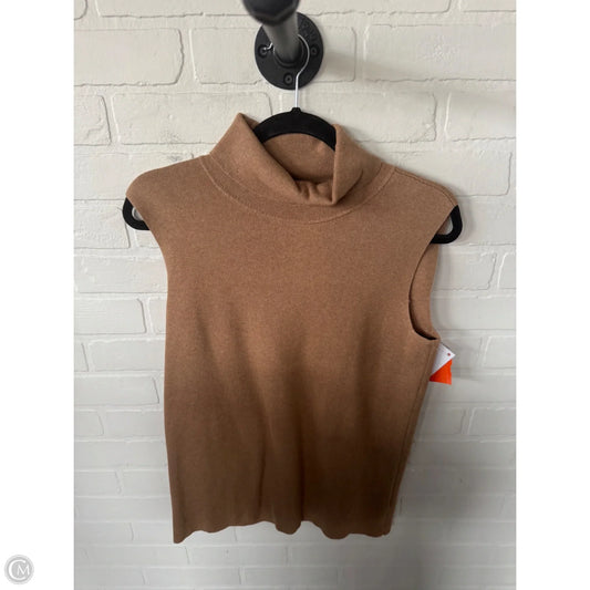 Vest Sweater By Talbots In Tan, Size: M