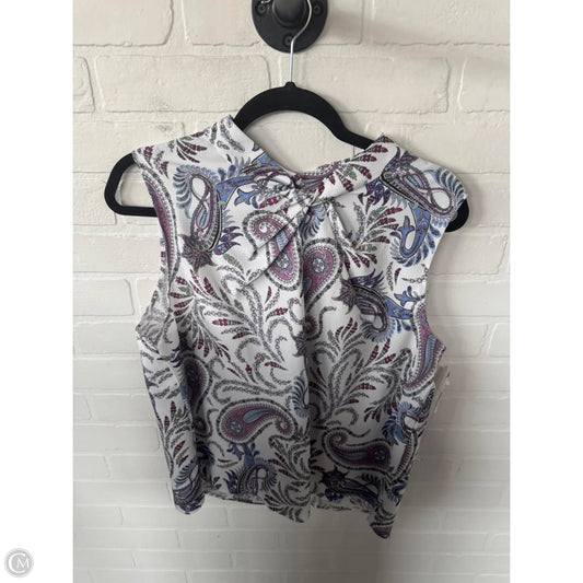 Top Sleeveless By Talbots In Purple & White, Size: L
