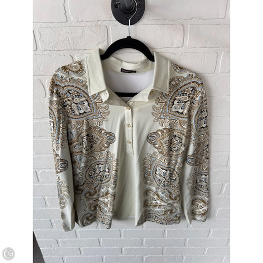 Top Long Sleeve By J Mclaughlin In Cream & Tan, Size: Xl