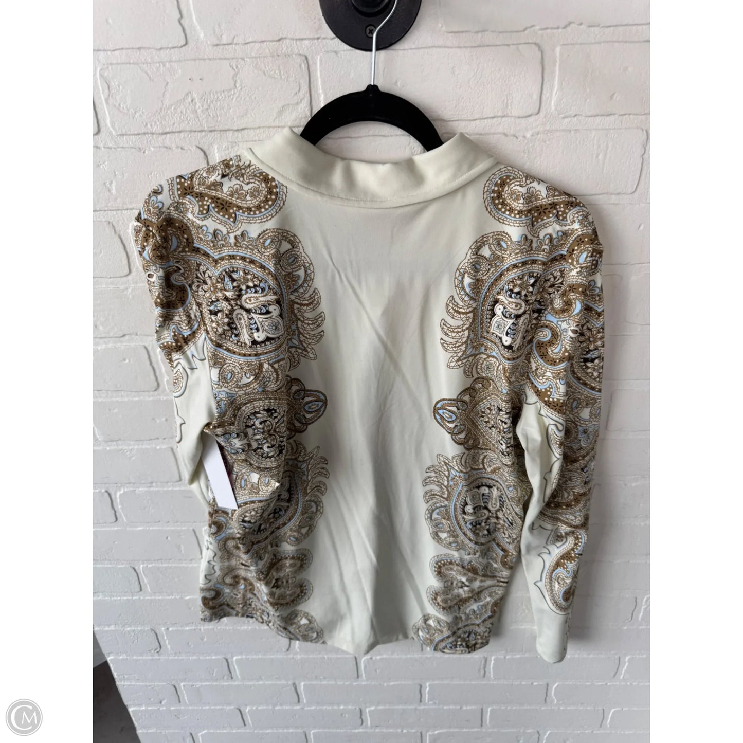 Top Long Sleeve By J Mclaughlin In Cream & Tan, Size: Xl