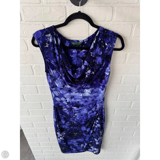 Dress Work By Lauren By Ralph Lauren In Purple & White, Size: S