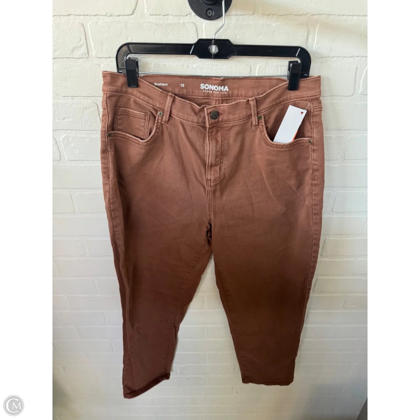 Jeans Boyfriend By Sonoma In Brown Denim, Size: 12