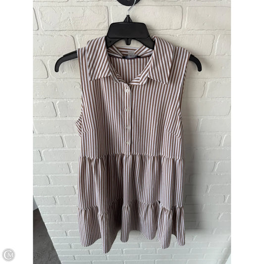 Dress Casual Short By Tommy Hilfiger In Tan & White, Size: L