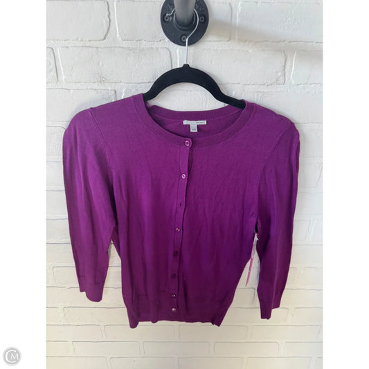 Sweater Cardigan By Halogen In Purple, Size: S