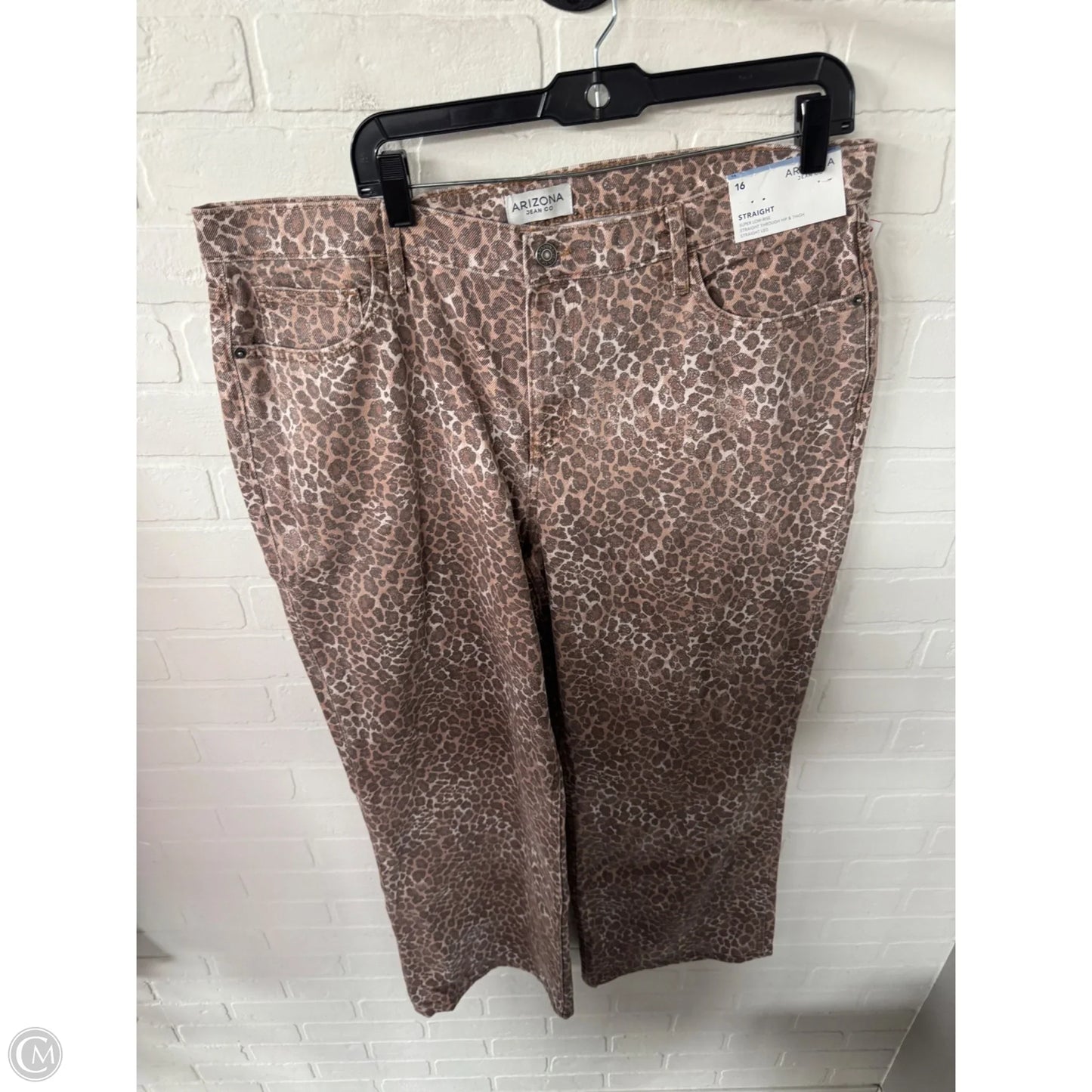 Jeans Straight By Arizona In Animal Print, Size: 16