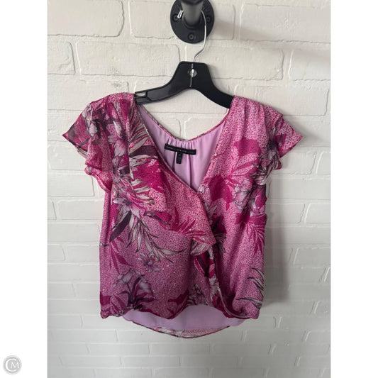 Top Short Sleeve By White House Black Market In Pink, Size: L