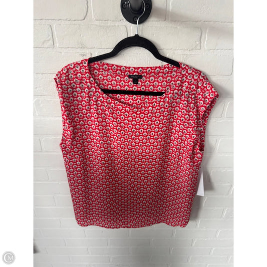 Top Sleeveless By Ann Taylor In Red & White, Size: L