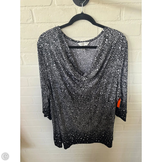 Tunic 3/4 Sleeve By Cj Banks In Black & White, Size: 3x