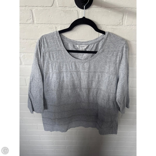 Top 3/4 Sleeve By Cj Banks In Grey, Size: 1x