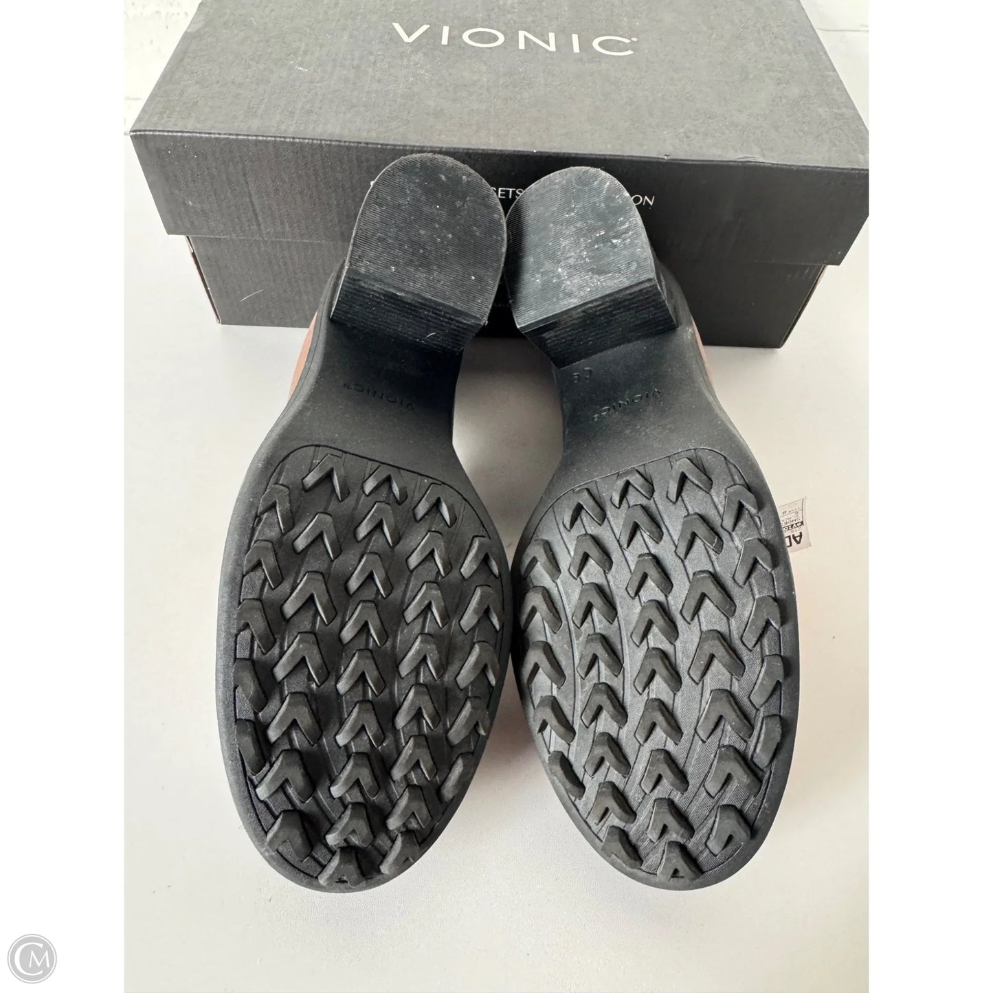 Shoes Heels Block By Vionic In Black & Brown, Size: 8