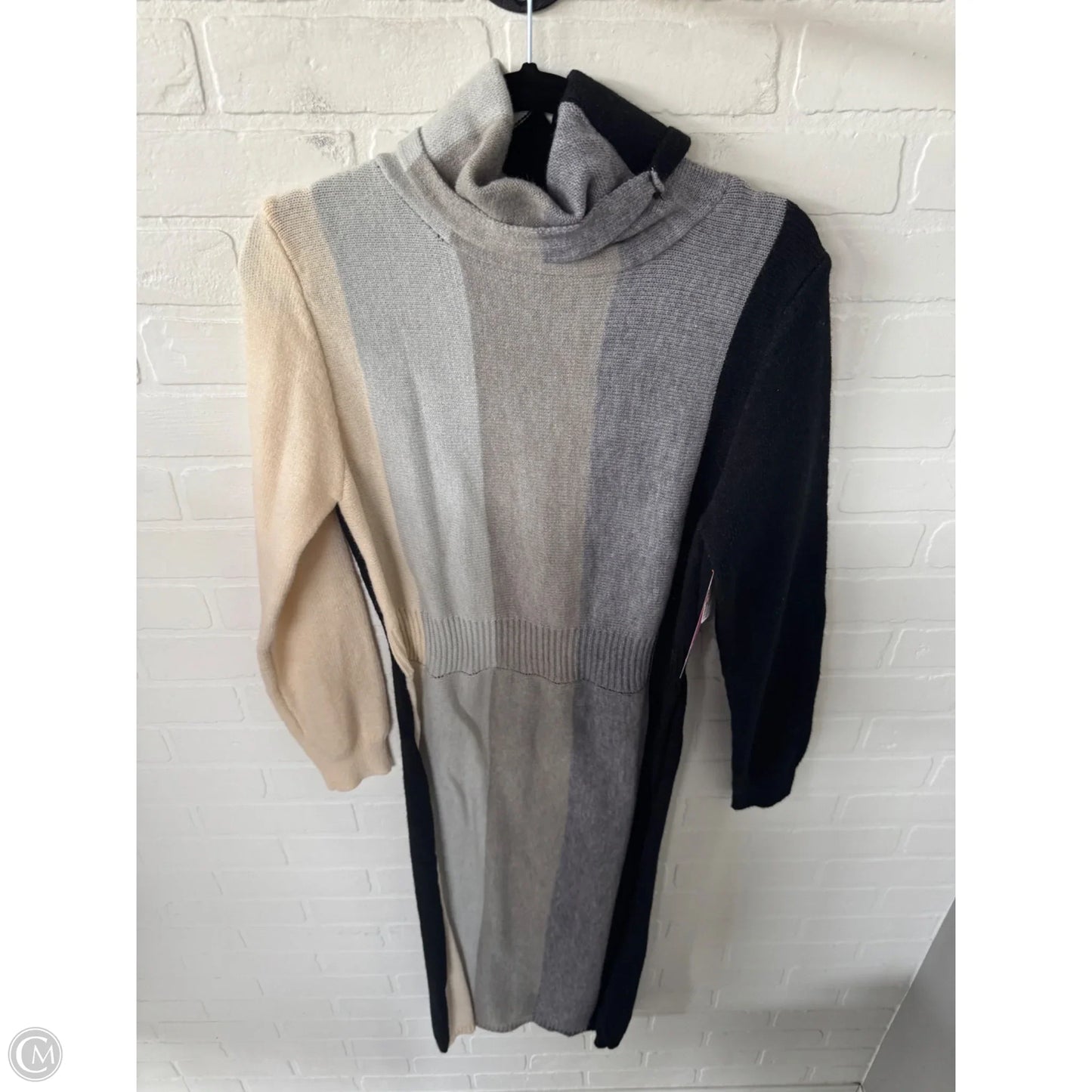 Dress Sweater By Shein In Black & Grey, Size: S