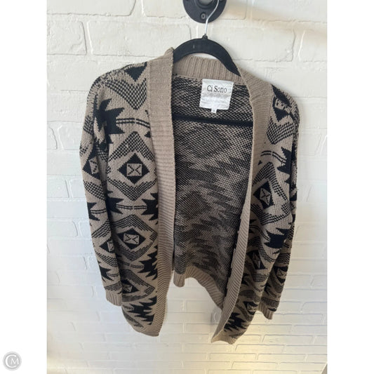 Sweater Cardigan By Ci Sono In Black & Tan, Size: S