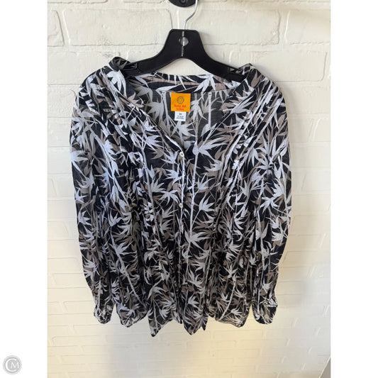 Top Long Sleeve By Ruby Rd In Black & Tan, Size: 3x