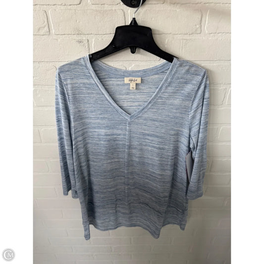 Top 3/4 Sleeve Basic By Style And Company In Blue & White, Size: L