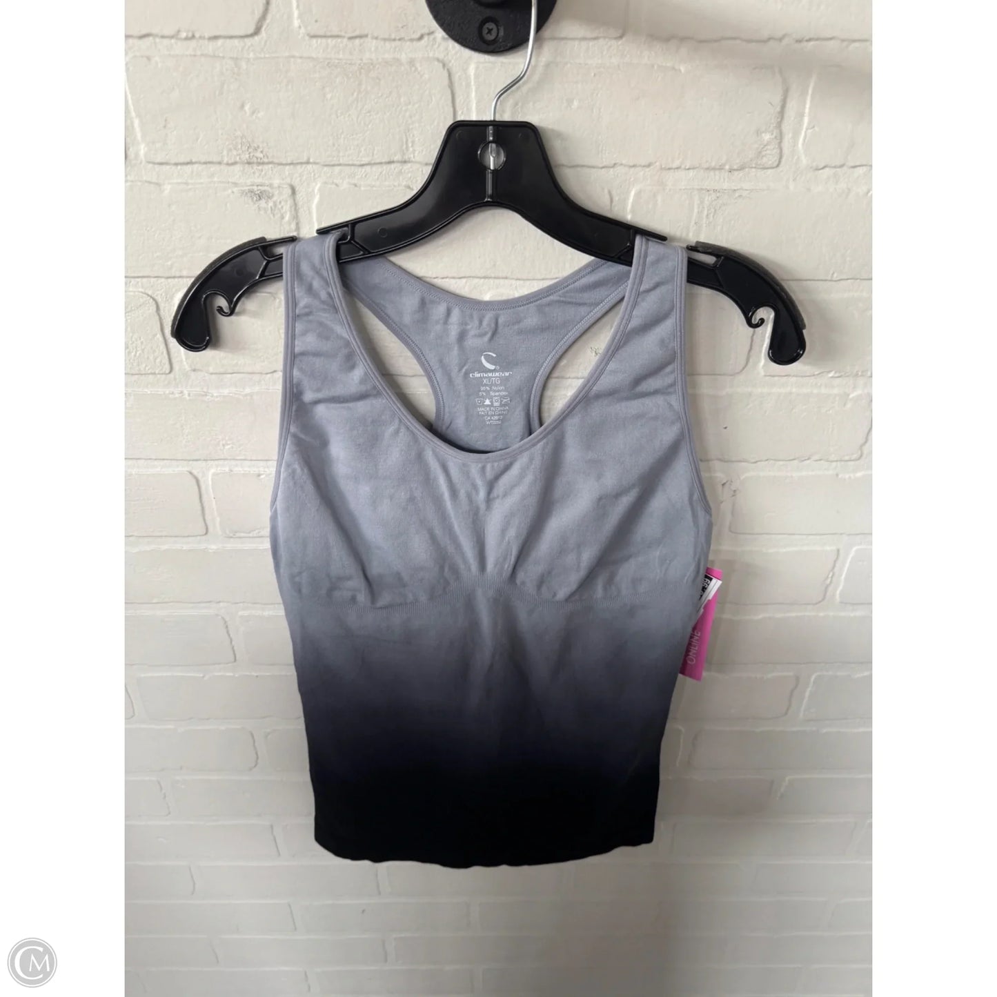 Athletic Tank Top By Clothes Mentor In Black & Grey, Size: Xl