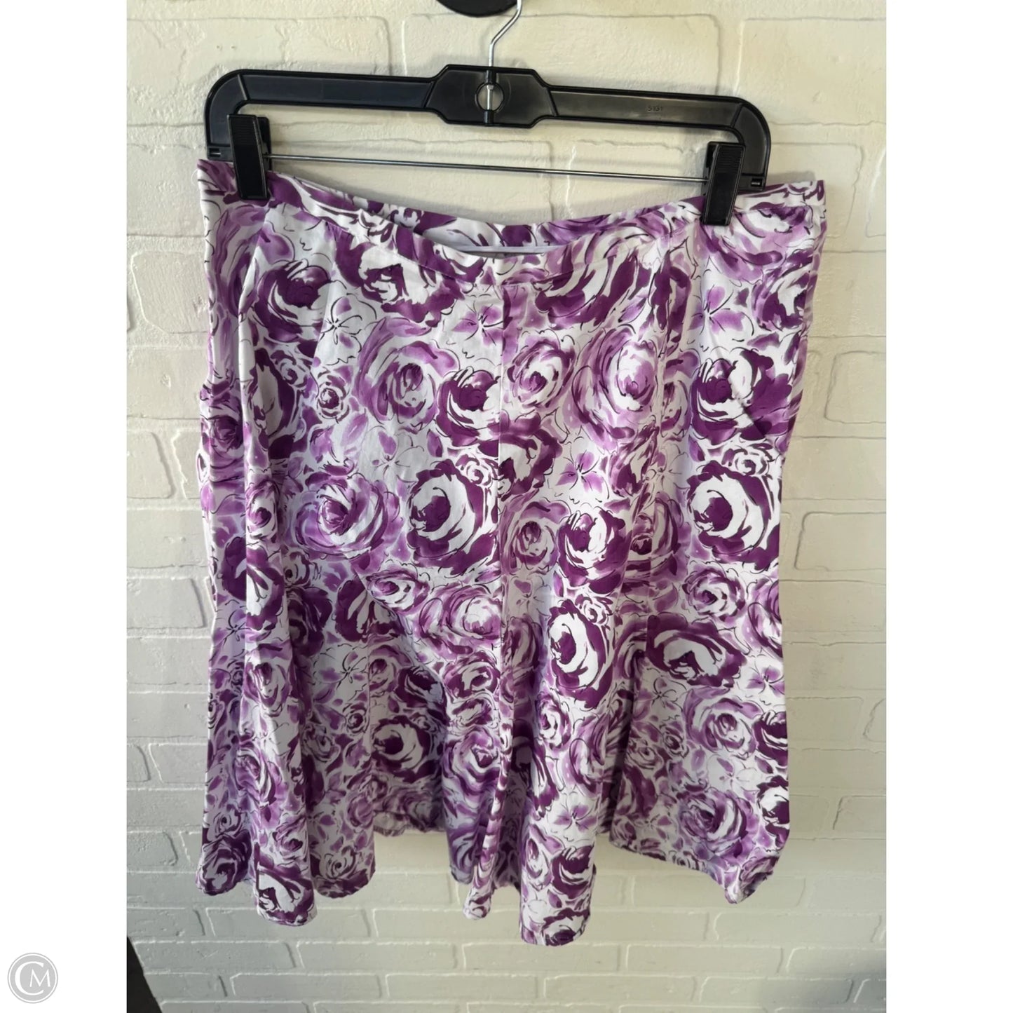 Skirt Midi By Hillard And Hanson In Purple & White, Size: 16