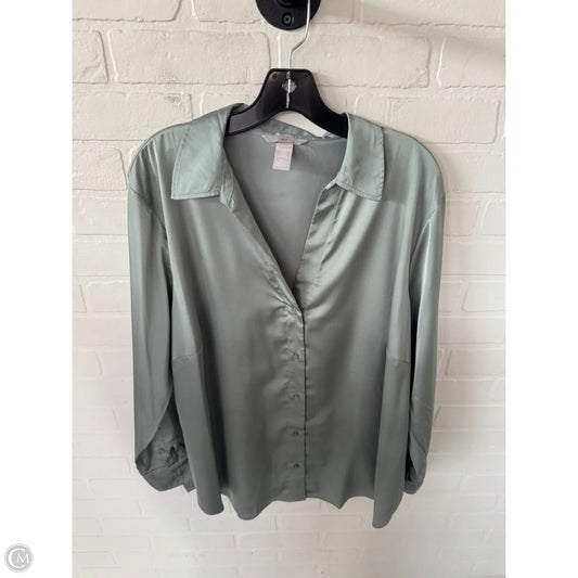 Top Long Sleeve By H&m In Green, Size: Xl
