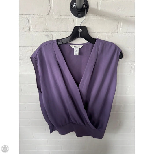 Top Short Sleeve By White House Black Market In Purple, Size: M
