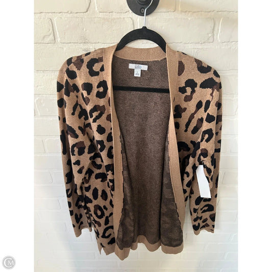 Sweater Cardigan By Croft And Barrow In Animal Print, Size: L