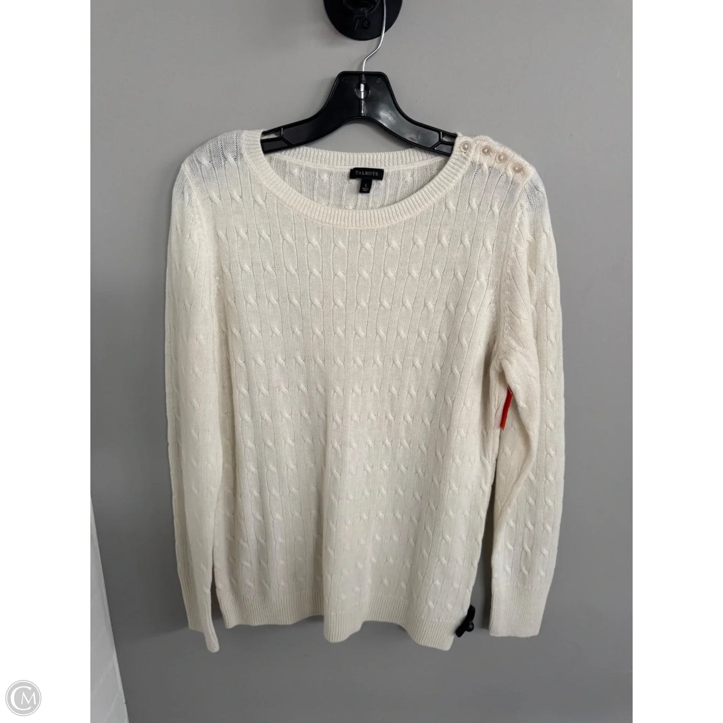 Sweater By Talbots In Cream, Size: L