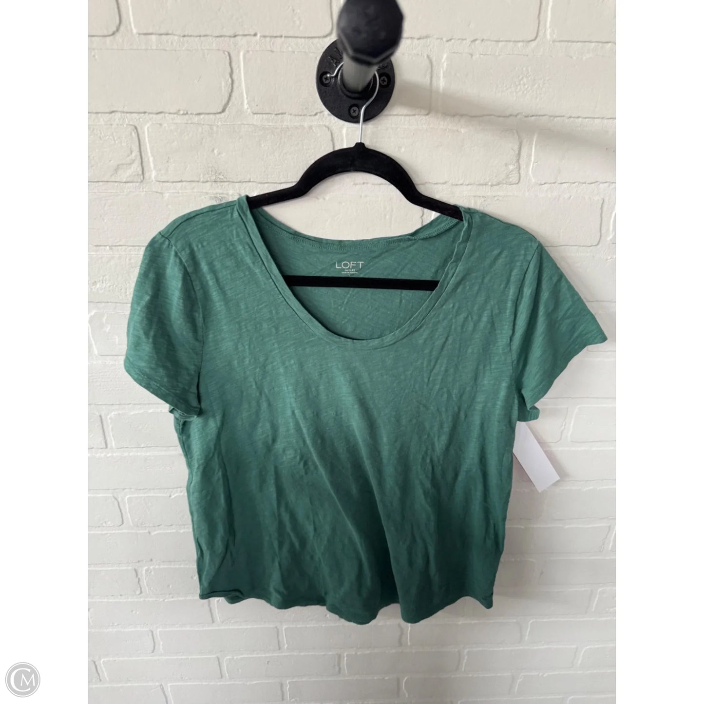 Top Short Sleeve Basic By Loft In Green, Size: L