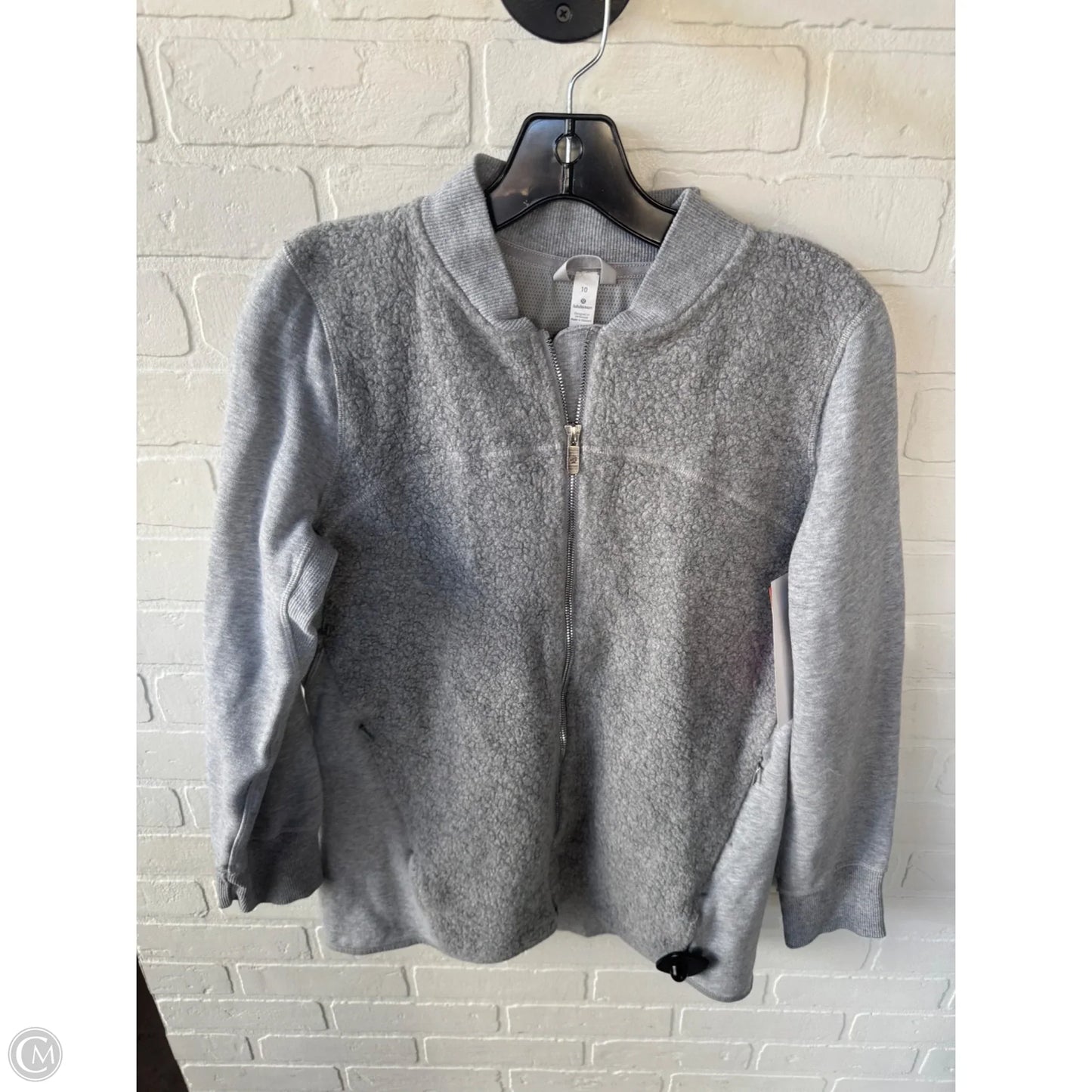 Athletic Jacket By Lululemon In Grey, Size: M