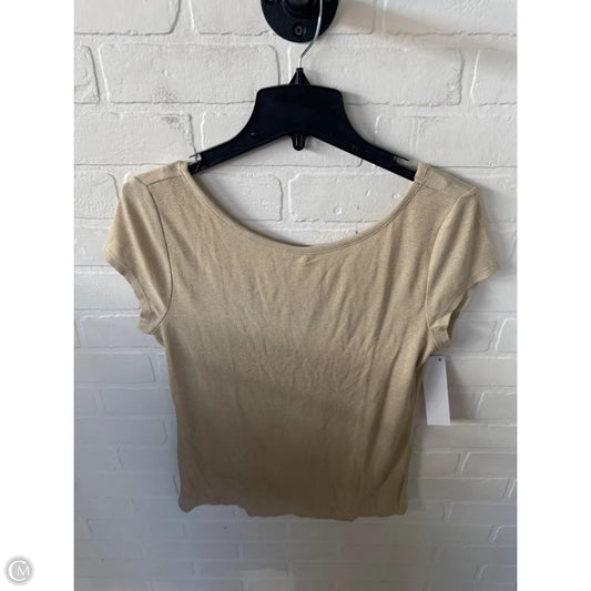 Top Short Sleeve By White House Black Market In Gold, Size: L